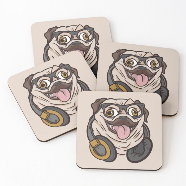 Item preview, Hipster Pug Dog designed and sold by Cute and Funny Animal Art Designs.