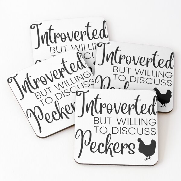 Item preview, Introverted but willing to discuss peckers, funny introvert and chicken lover gift designed and sold by Auntieck.