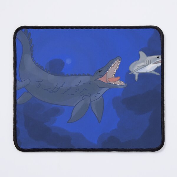 Item preview, Mosasaurus v Shark (with background) designed and sold by Chicowboiart.
