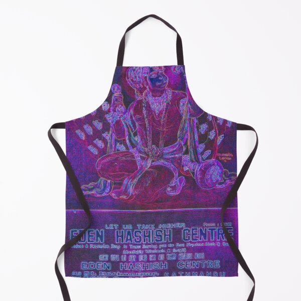 Item preview, Vintage Illustrated Psychedelic Neon Poster From Nepal - EDEN HASHISH CENTRE (Hanuman) designed and sold by VISIBLECREATION.