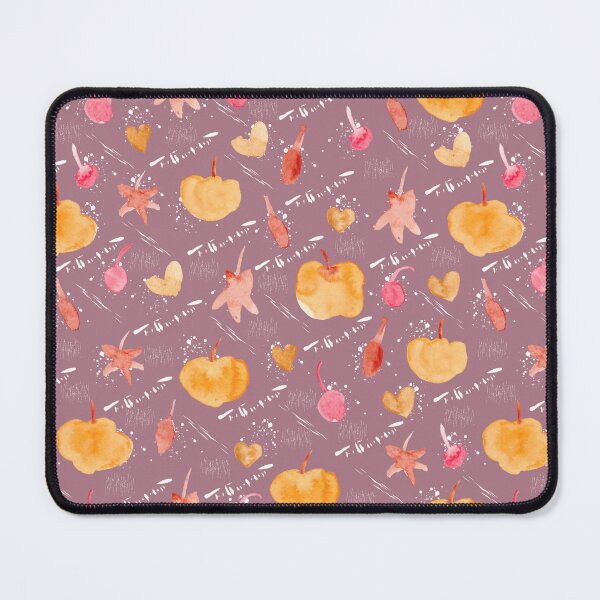 Item preview, Mauve Watercolour Halloween Pumpkin Cherry Leaves designed and sold by Lozzie Eliza Designs.