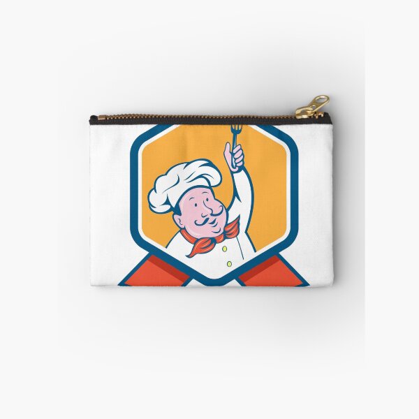 Item preview, Chef Cook Holding Fork Ribbon Cartoon designed and sold by patrimonio.