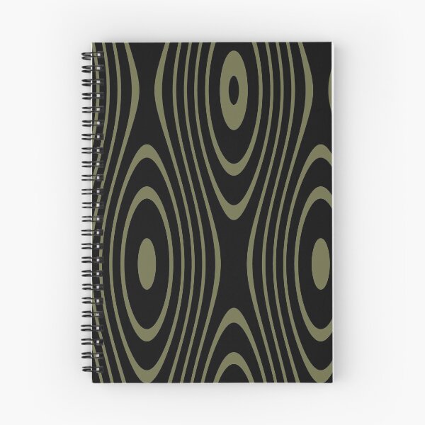 Item preview, Olive Green Retro Loops on Black Background designed and sold by KeksWorkroom.