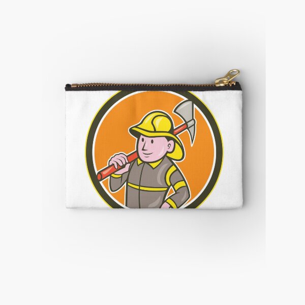 Item preview, Fireman Firefighter Axe Circle Cartoon designed and sold by patrimonio.
