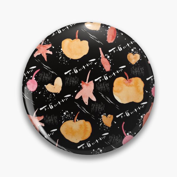 Item preview, Black Watercolour Halloween Pumpkin Cherry Leaves designed and sold by Lozzie Eliza Designs.