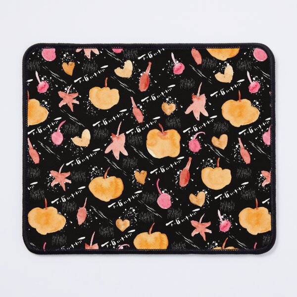 Item preview, Black Watercolour Halloween Pumpkin Cherry Leaves designed and sold by Lozzie Eliza Designs.