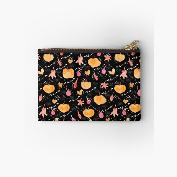 Item preview, Black Watercolour Halloween Pumpkin Cherry Leaves designed and sold by Lozzie Eliza Designs.