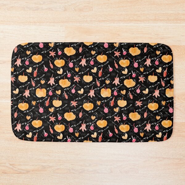 Item preview, Black Watercolour Halloween Pumpkin Cherry Leaves designed and sold by Lozzie Eliza Designs.