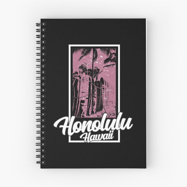 Item preview, Retro Vintage Honolulu Hawaii on the Beach Art Souvenir. White text designed and sold by epicmarketing.