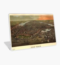 Vinilo para portátil Vintage Pictorial Map of New York City (1873)