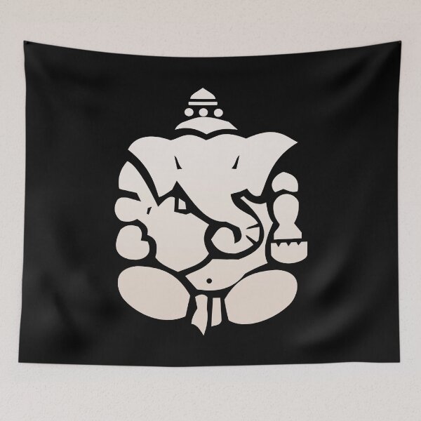 Item preview, White Abstract Lord Ganesha Ganapati Who Releases from Bondage designed and sold by MOP-tees.