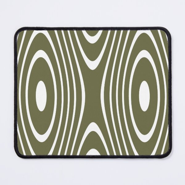 Item preview, White Retro Loops on Olive Green Background designed and sold by KeksWorkroom.
