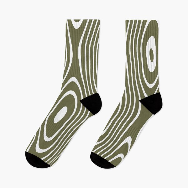 Item preview, White Retro Loops on Olive Green Background designed and sold by KeksWorkroom.