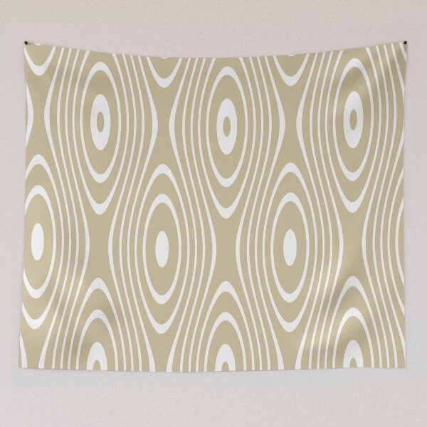 Item preview, White Retro Loops on Beige Background designed and sold by KeksWorkroom.