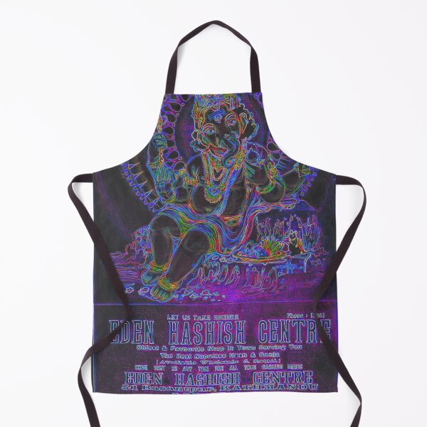 Item preview, Vintage Illustrated Psychedelic Neon Poster From Nepal - EDEN HASHISH CENTRE (Lord Ganesha) designed and sold by VISIBLECREATION.