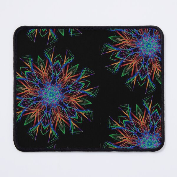 Item preview, Neon Green Blue Orange Red Mandala pattern designed and sold by wild.geranium.design.