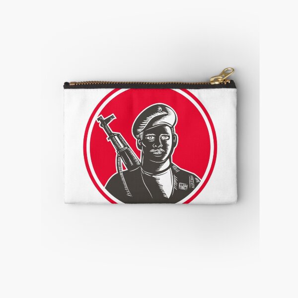 Item preview, Paramilitary Wearing Beret Rifle Woodcut designed and sold by retrovectors.