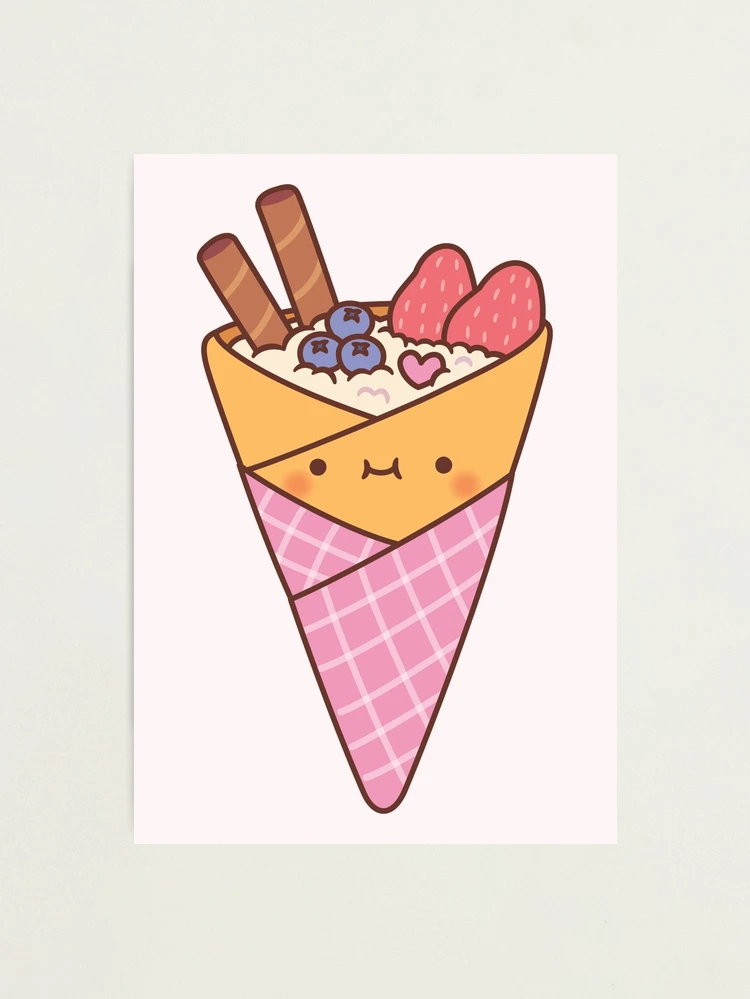 鉛筆画「Sweet strawberry ice cream」　B5大サイズ Strawberry ice cream print by Bettina Dittmann | Posterlounge