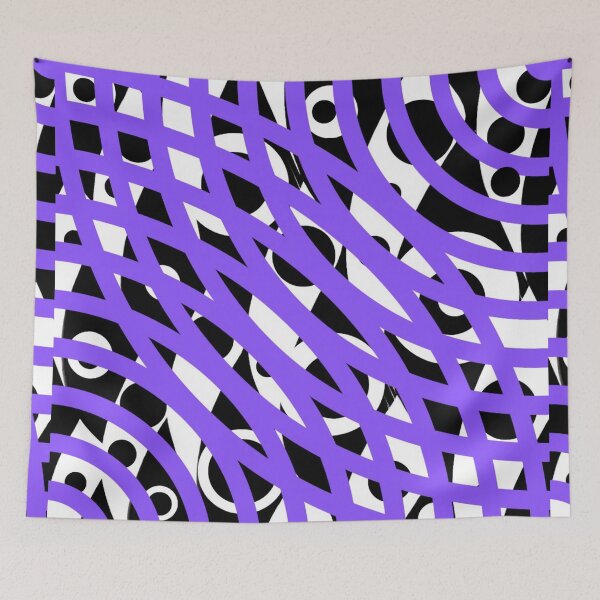 Item preview, PERIWINKLE, BLACK AND WHITE RETRO ABSTRACT  designed and sold by EllieMonroe.
