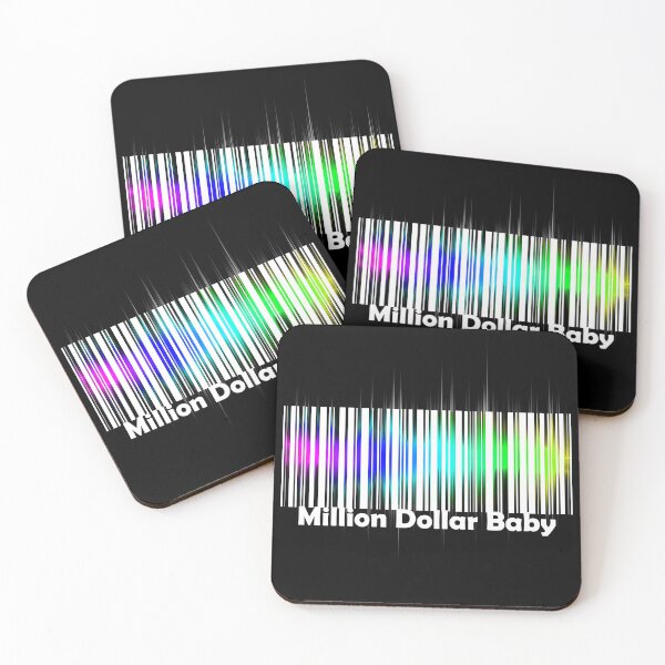 Item preview, sticker with the barcode is multicolored, with the inscription million dollar baby designed and sold by vilma3000.