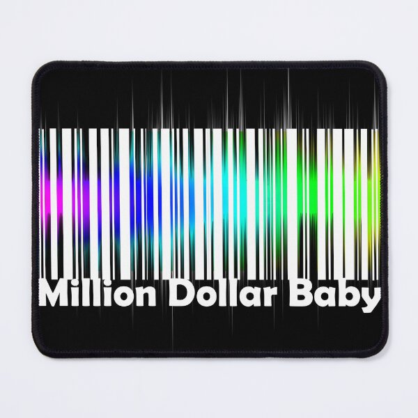 Item preview, sticker with the barcode is multicolored, with the inscription million dollar baby designed and sold by vilma3000.
