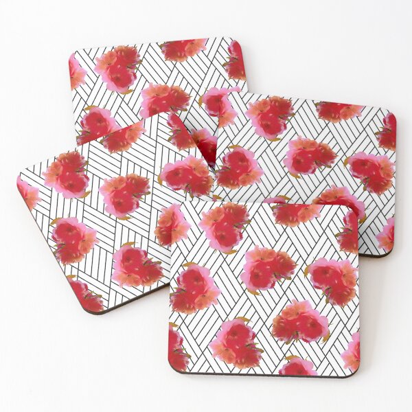 Artikelvorschau, Geometrisches Design mit rosa Blumenmuster entworfen und verkauft von JoyFilledLife.
