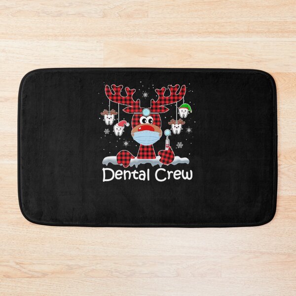 Artikelvorschau, Dental Crew Weihnachtslicht Rentier Rot kariert entworfen und verkauft von dokieuphuong.