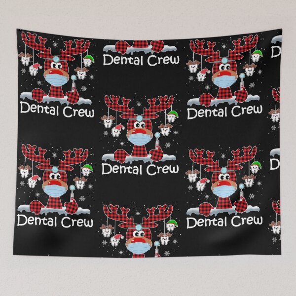 Item preview, Dental Crew Christmas Light Reindeer Red Plaid designed and sold by dokieuphuong.