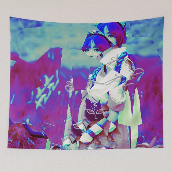Item preview, Anime Cosplay Girl Kitsune Fox Glitch Art designed and sold by glitchhub.