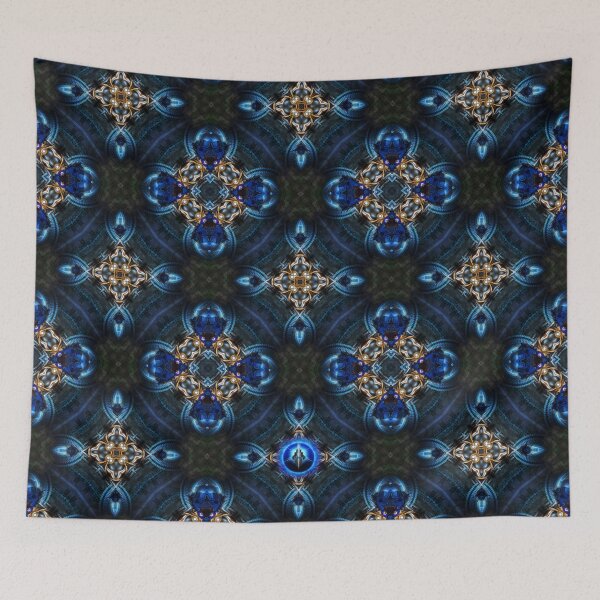 Item preview, Kaleidoscope Golden Blue designed and sold by Xzendor7 Digital Art Creations.