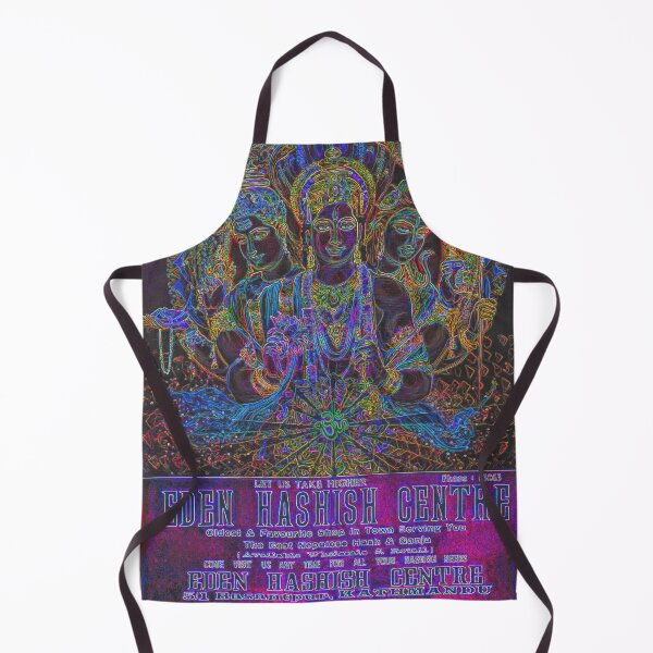 Item preview, Vintage Illustrated Psychedelic Neon Poster From Nepal - EDEN HASHISH CENTRE (Lord Vishnu) designed and sold by VISIBLECREATION.