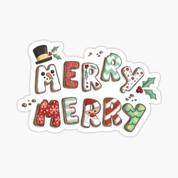Merry Merry Christmas Cookies Sticker