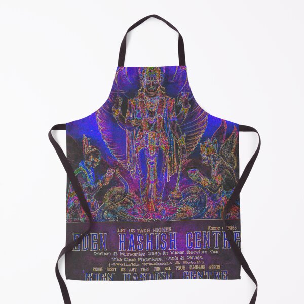 Item preview, Vintage Illustrated Psychedelic Neon Poster From Nepal - EDEN HASHISH CENTRE (Lord Vishnu) designed and sold by VISIBLECREATION.