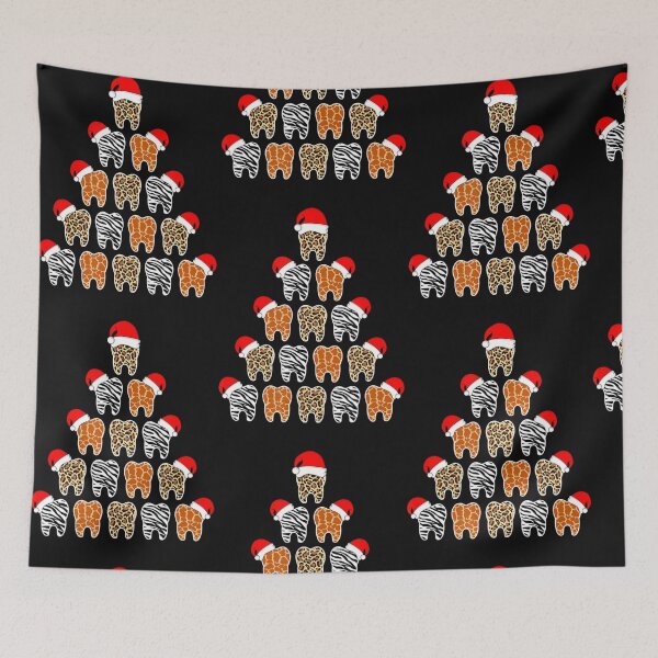 Item preview, Dentist Christmas Tree Tooth Santa Hat Leopard designed and sold by dokieuphuong.