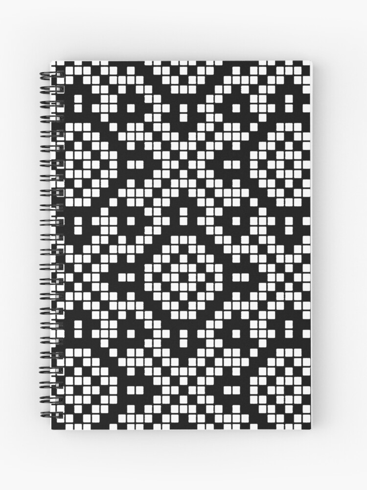 Grid Paper White and Black Geometric Pattern Vector Art Spiral Notebook  for Sale by taiche