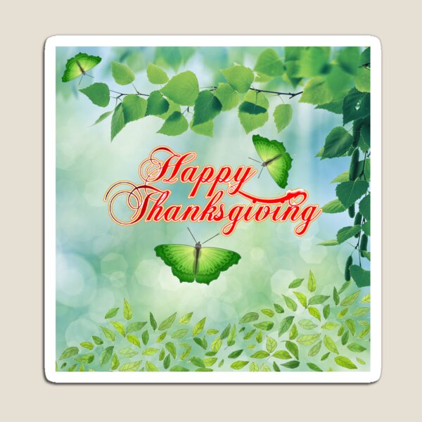 Item preview, VERDE OTOÑO FOLLAJE MARIPOSA ACCIÓN DE GRACIAS designed and sold by samArtline.