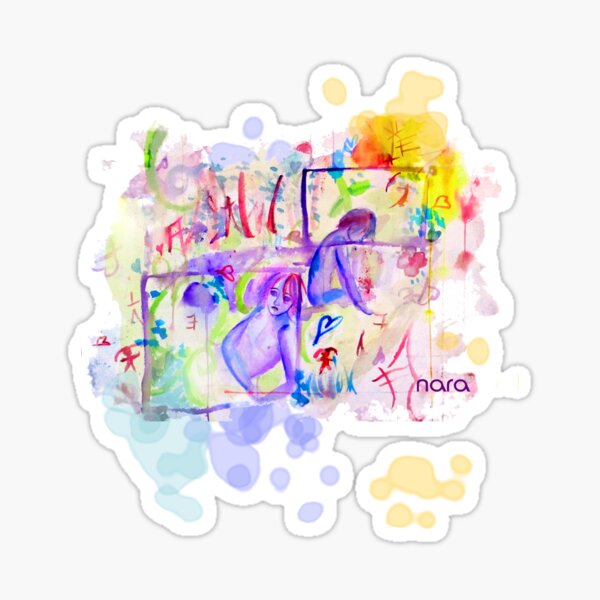 Purple People Pop Surrealism Art Sticker