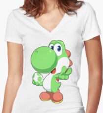 Super Smash Bros. Yoshi Women's Fitted V-Neck T-Shirt