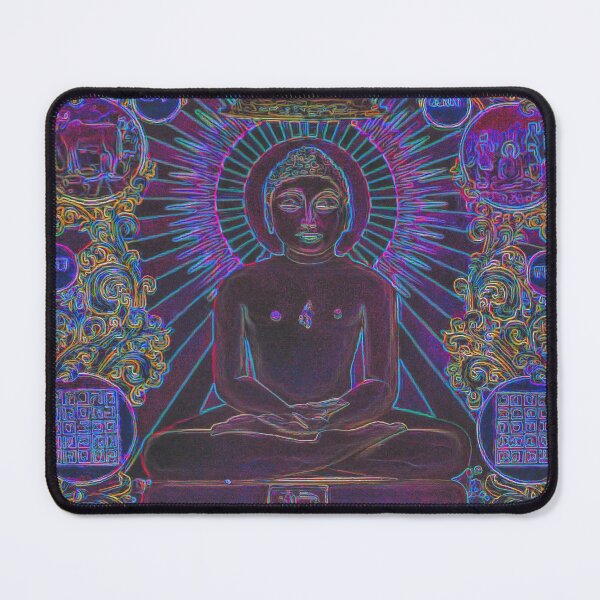 Item preview, Vintage Illustrated Psychedelic Neon Poster From Nepal - EDEN HASHISH CENTRE (Gautama Buddha) designed and sold by VISIBLECREATION.