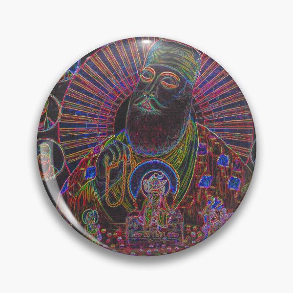 Item preview, Vintage Illustrated Psychedelic Neon Poster From Nepal - EDEN HASHISH CENTRE (Guru Nanak) designed and sold by VISIBLECREATION.