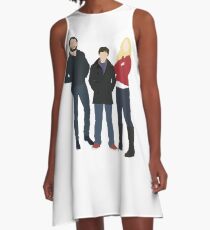 Wooden Swan Family A-Line Dress