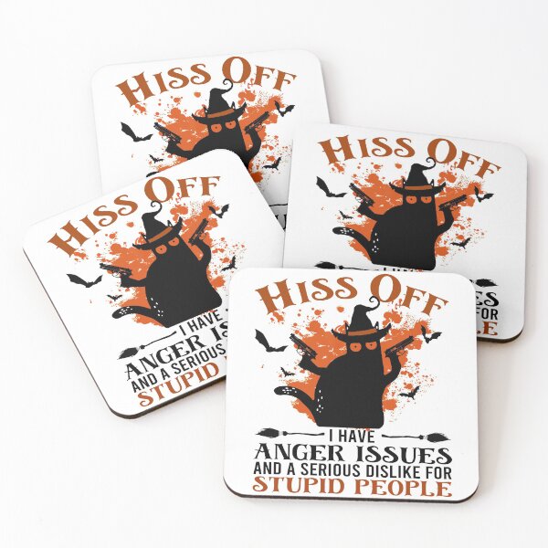 Item preview, Hiss Off I Have Anger Issues, Black Cat Halloween, Pew Pew Cat Halloween designed and sold by Claytonstore.