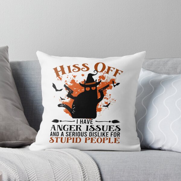 Item preview, Hiss Off I Have Anger Issues, Black Cat Halloween, Pew Pew Cat Halloween designed and sold by Claytonstore.
