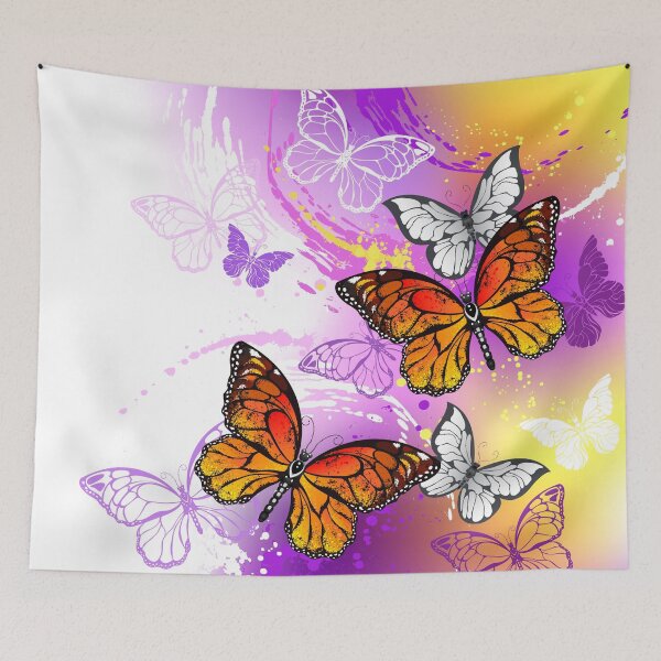 Item preview, Monarch Butterflies on Purple Background designed and sold by Blackmoon9.