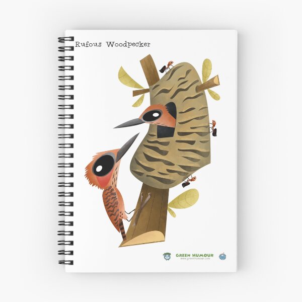 Item preview, Rufous Woodpecker caricature designed and sold by Green Humour.