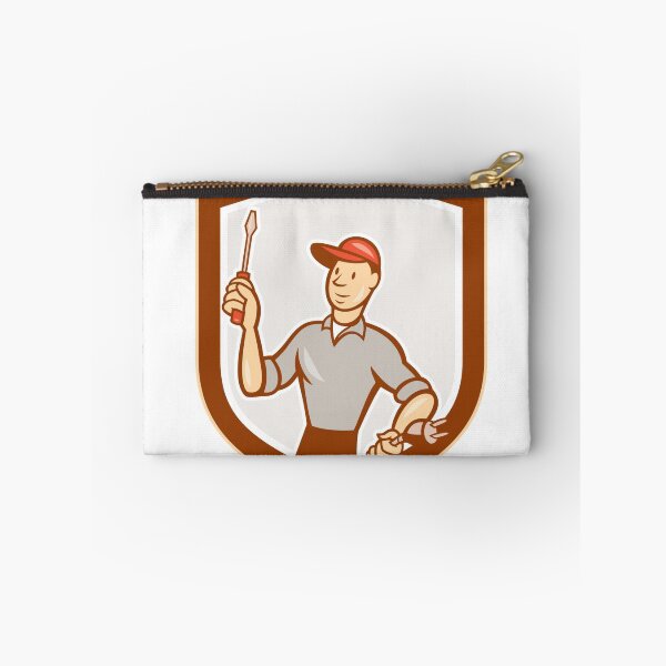 Item preview, Electrician Screwdriver Plug Shield Cartoon designed and sold by patrimonio.