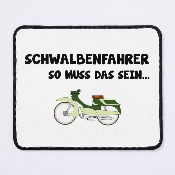 Item preview, Schwalbe driving Simson s51 saying designed and sold by Onorato Bellgardt.
