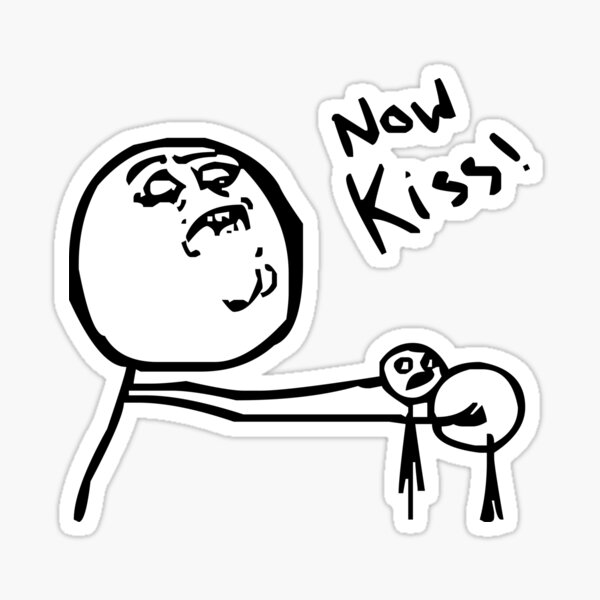 Now Kiss! Tumblr Meme" Sticker for Sale by figureofpeach | Redbubble