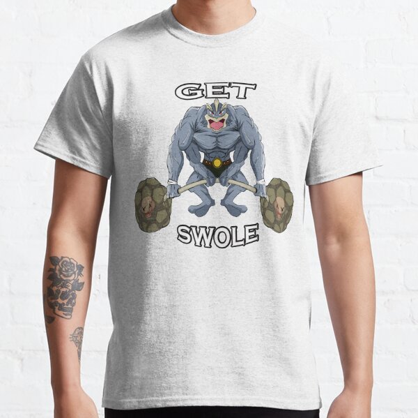 Workout Cool Men/'s Machamp Is Here Gym T-Shirt Him Casual Pokemon T-shirt