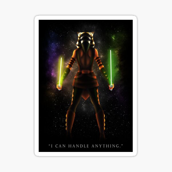 Vista previa del artículo con la obra «Ahsoka Tano - "Puedo manejar cualquier cosa"», diseñado y vendido por BlueDeja.